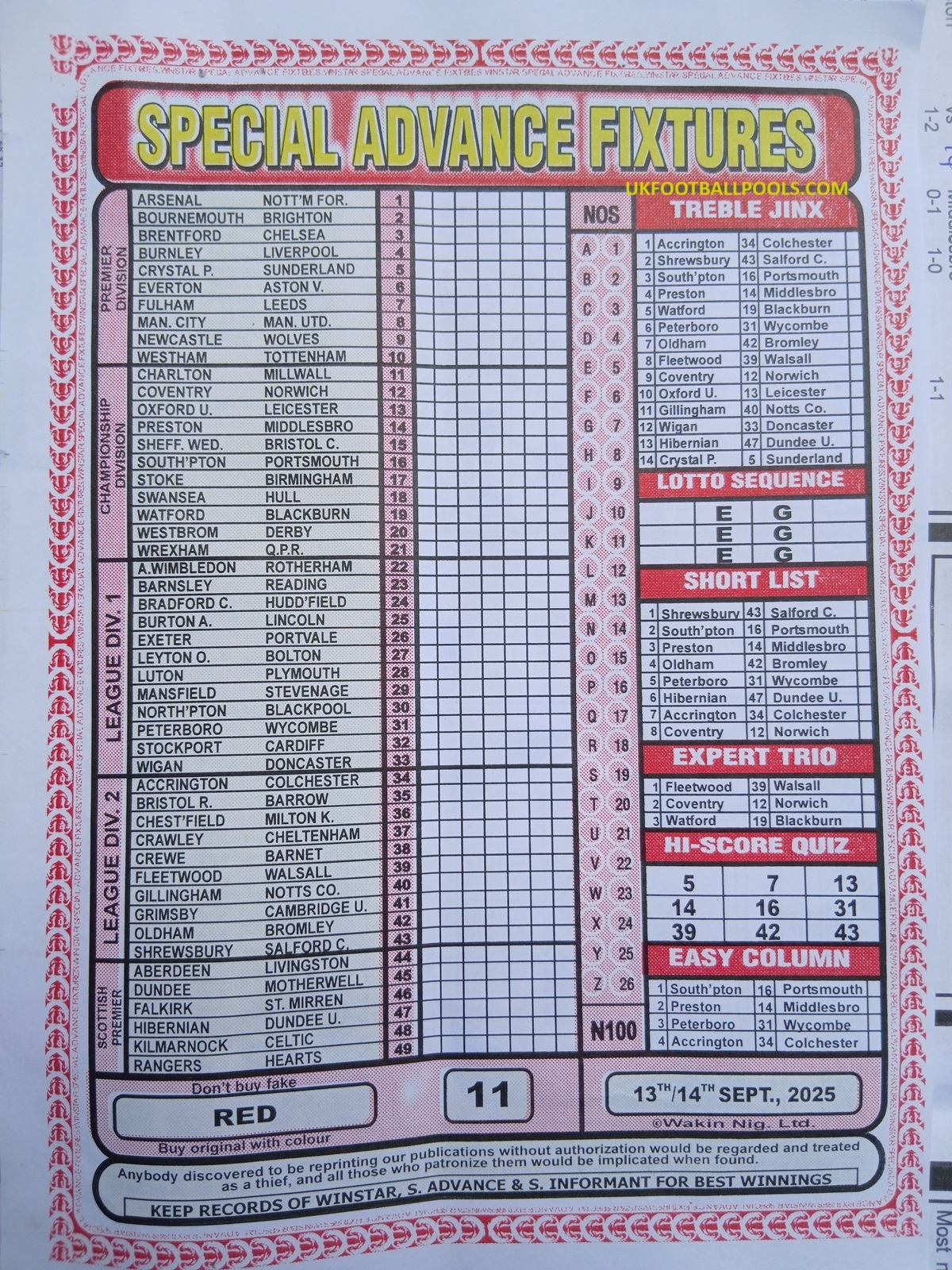 week-11-special-advance-fixtures-2025