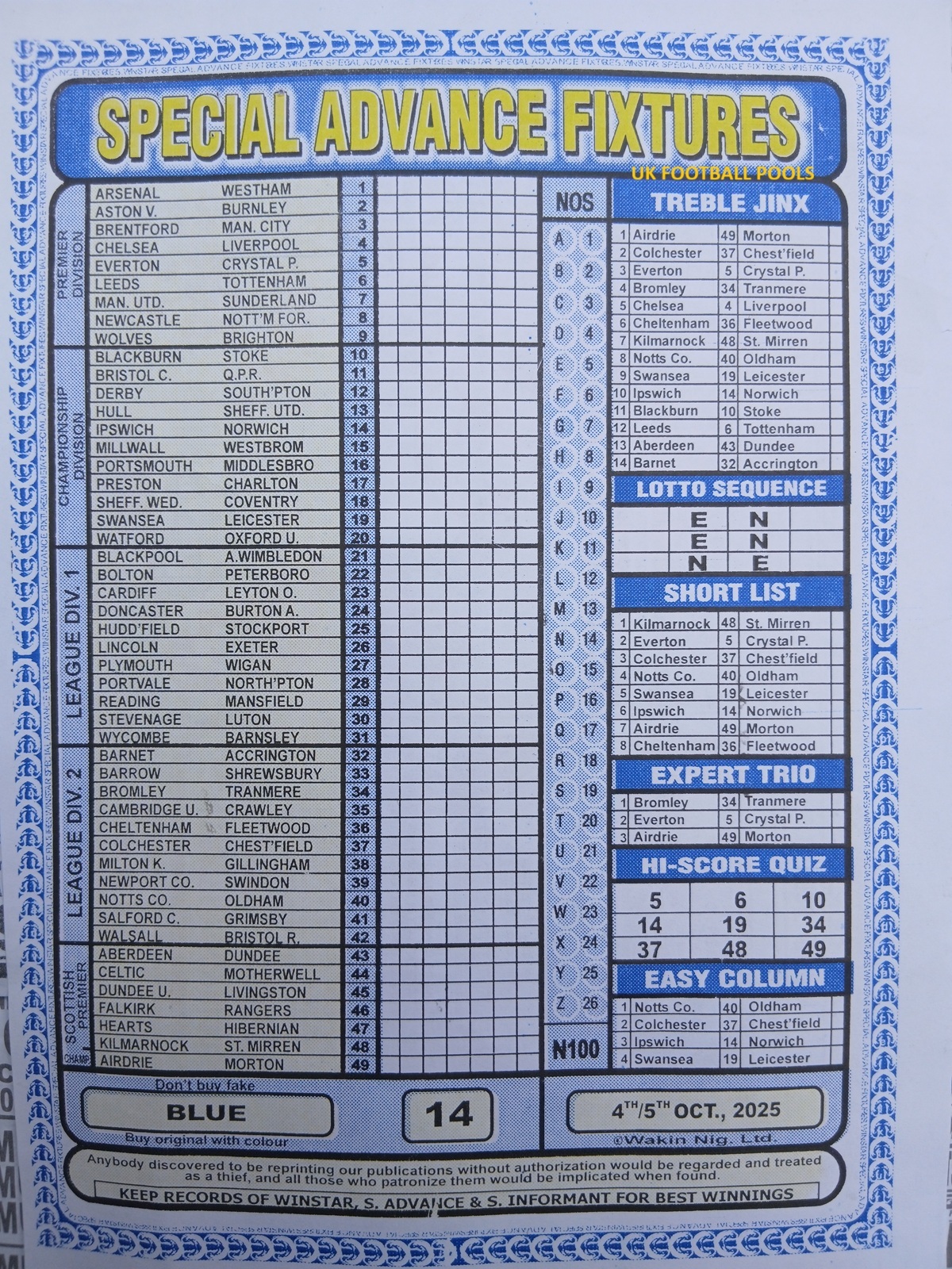 week-14-special-advance-fixtures-2025