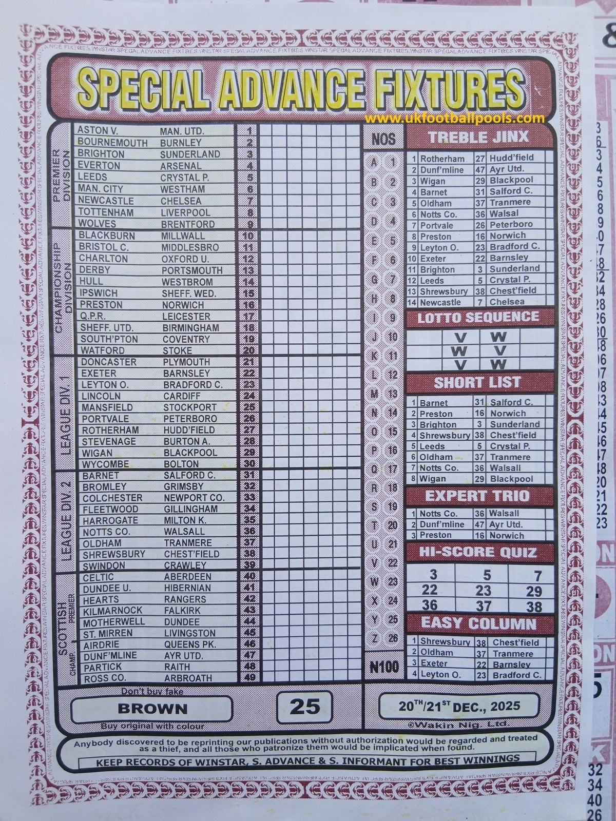 week-25-special-advance-fixtures-2025